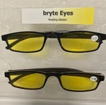 Readers Bryte Eyes Reading Glasses Unisex Black&brown Frames Yellow Lens 2 Pack. Fixed Price $14.40.