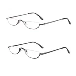 Covesato Half Frame Reading Glasses, Metal Moon Readers X, (gray,black). Fixed Price $14.76.