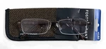 Foster Grant 1.50 "peter" Bronze Metal Half Rimless Reading Glasses W/case - New. Fixed Price $12.34.