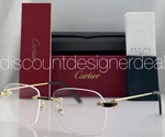 Cartier Rimless Eyeglasses Gold Black Clear Demo Lenses 58MM CT0343O 001 New. Fixed Price $1199.99.