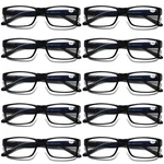 10 Pk Mens Unisex Blue Light Blocking Reading Glasses Black Spring Hinge Readers. Fixed Price $23.49.