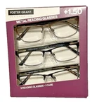 Design Optics Foster Grant Metal Reading Glasses 3 Pack +1.50 Nib. Fixed Price $18.50.