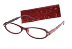 Wink By Icu Eyewear Wavy Temples Women's Reading Glasses Garnet Red Bling +2.25. Fixed Price $8.54.
