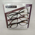 New +1.50 Foster Grant Design Optics 3 Readers Case. Fixed Price $10.50.