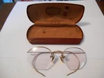 1930S Antique Eye Glasses Mu 12 Kgf Rim W/ Case By Dr.w.j.schreck Pittsburgh Pa.. Fixed Price $52.49.