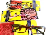 Artminds 3 Pairs 1.50 Reading Glasses - Rootbeer, Dark Mauve & Pink, Black Dots. Fixed Price $21.00.