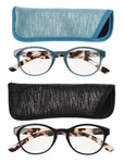 Ganz E8 Women's Glasses Two Tone Readers W/ Tortoise Arms & Case ER58448 Choose. Fixed Price $10.39.