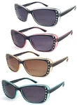 Bifocal Reading Sunglasses Rhinestone Women Cat Eye Rectangle Power Tint. Fixed Price $13.99.