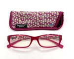 Madison Avenue +1.75 Adult Reading Glasses With Blue Blocker, Case Patterned New. Fixed Price $14.99.