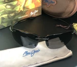 Maui Jim Sport Sunglasses 407-02 Ho'okipa Black Wrap Frames With Lenses. Fixed Price $102.00.