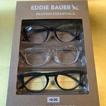 Eddie Bauer Reading Glasses 3 Pack +2.00 Brown Clear Blk Designer Readers Round. Fixed Price $29.99.