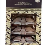 Evolution Eyes Men's Textured Set Of 3 Pairs Reading Glasses +1.50 Strength. Fixed Price $19.99.