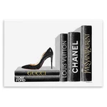 Stupell Industries High Fashion Black Book Shelf With Stilettos Heel Wall Plaque. Fixed Price $37.65.