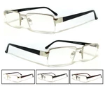 Premium Man Metal Frame Semi Rimless Clear Lens Reading Glasses Spring Temples. Fixed Price $13.99.