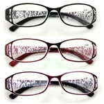 3 Pairs Women Rectangular Floral Readers - Fashion Reading Glasses Flower Bulk. Fixed Price $14.95.