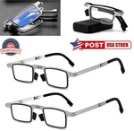 2 Foldable Reading Glasses Portable Anti-blue Ultra-light W/ Case Us. Fixed Price $10.34.