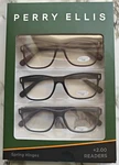 Perry Ellis Premium Reading Glasses 3 Pack +2.00 With Spring Hinges Readers. Fixed Price $18.95.