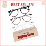 Iboann Chic & Comfy Blue Light Glasses For Women 3-PACK Round Frames, Screen-r. Fixed Price $22.81.