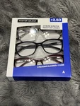 +2.50 - Womens 3 Pack Design Optics By Foster Grant Cateye Reading Glasses. Fixed Price $14.99.