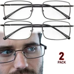 Reading Glasses Womens Metal Spring Hinge 2 Pack Square Frame Readers. Fixed Price $8.49.