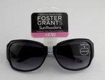 New Foster Grant Sunreaders Ravishing Blk +2.50 Bifocal Butterfly Sunglasses. Fixed Price $17.99.