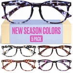 Ccvoo +1.5 Ladies Reading Glasses For Women Clear Vision 5-PACK Blue Light. Fixed Price $17.00.