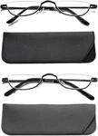 Viseng 2 Pairs Half Frame Reading Glasses For Women Slim Moon Lens. Fixed Price $15.98.
