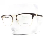 Prada Eyeglasses Vpr 54T 01U-1O1 Matte Brown On Pale Gold 55MM With Case. Fixed Price $165.00.