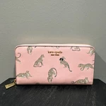 Kate Spade New York Morgan Leopard Zip Around Continental Wallet Pink - Euc. Fixed Price $159.99.
