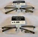 Foster Grant Pack Men's Rectangle Half Frame Reading Glasses +1.25 Nwt. Fixed Price $14.99.