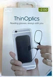 New Thinoptics Headline +2.00 Clear Frame Reading Glasses W/ Universal Pod Case. Fixed Price $17.05.