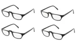 Reading Glasses Mens Black Frames 6 Pair Lot 202BS Strengths +2.75 +3.00 +3.50. Fixed Price $9.99.