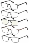Eyecedar 5-PACK Reading Glasses For Men Metal Frame Spring Hinges With Comput.... Fixed Price $34.60.