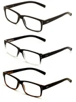 3 Pairs Modern Rectangular Reading Glasses - Spring Hinge Reader Women New. Fixed Price $12.95.