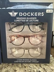 Dockers Reading Glasses +2.00 3 Pack Black, Animal Print, Grey Round Frame. Fixed Price $28.79.