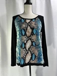 Hale Bob Long Sleeve Blouse Top Multi-color Snake Skin Animal Print Size Xs Nwot. Fixed Price $30.02.