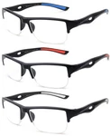 Reading Glasses Men Classic Half Rimmed Sporty Look Reader Quality Rectangular. Fixed Price $21.95.