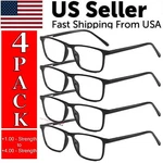 Reading Womens Unisex Readers Eyeglasses 4 Pack New Square. Fixed Price $7.89.