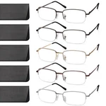 5 Pack Reading Glasses For Men Metal Blue Light Blocking Readers With Spring Hin. Fixed Price $31.02.