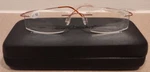 Lian San L8013 Titanium Rimless +1.50 Reading Eyeglasses With Hard Case- Unisex. Fixed Price $22.00.