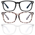Hunsquer Blue Light Glasses For One Size, 1A8068 3PACK Black+douhua+toumin. Fixed Price $16.96.