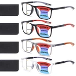 Bloexclu 4 Pack Progressive Multifocus Black & Red Grey Transparent. Fixed Price $33.90.
