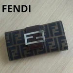 Fendi Brown Canvas Leather Long Wallet Zucca Ff Metal Fittings Japan. Fixed Price $156.26.