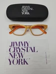 Jimmy Crystal New York Eyeglasses Frame JCR362 Full Rim +2.00 Swarovski Orange. Fixed Price $28.95.