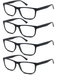 Olomee Reading Glasses 1.50 Oversized Square Men Large, 4-PACK Black. Fixed Price $24.64.