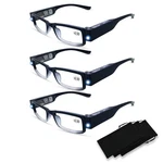 Duanmei 3 Pack Reading Glasses With Lights And Magnifier The Frame - Brigh.... Fixed Price $26.27.