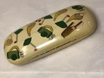 Sax Vintage Ivory Golf Theme Scenes Hard Shell Glasses Case P/o. Fixed Price $15.95.