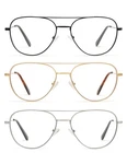 Amomoma 3-PACK Retro Aviator Blue Light Blocking Reading Glasses Women. Fixed Price $51.99.