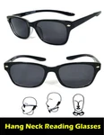 Retro Square Hang Neck Reader Reading Sunglasses Uv Black Lens RE37. Fixed Price $13.99.