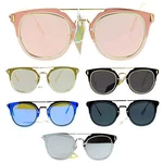 SA106 Trendy Full Flat Lens Rimless Hipster Horn Color Mirror Sunglasses. Fixed Price $12.99.
